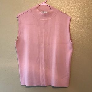 Dusty Pink Cable Sweater-Like Tank Shell